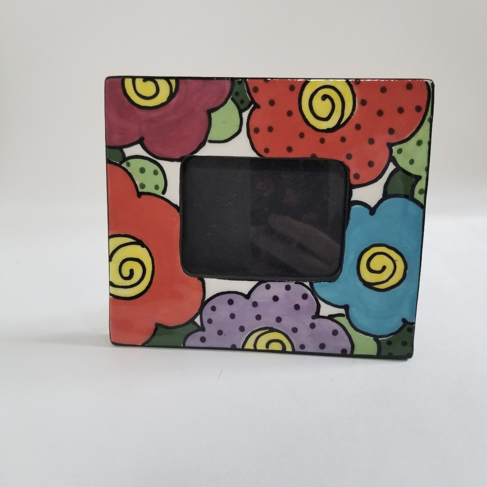 Colorful Floral Ceramic Photo Frame